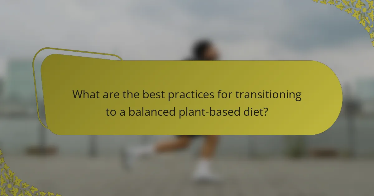 What are the best practices for transitioning to a balanced plant-based diet?