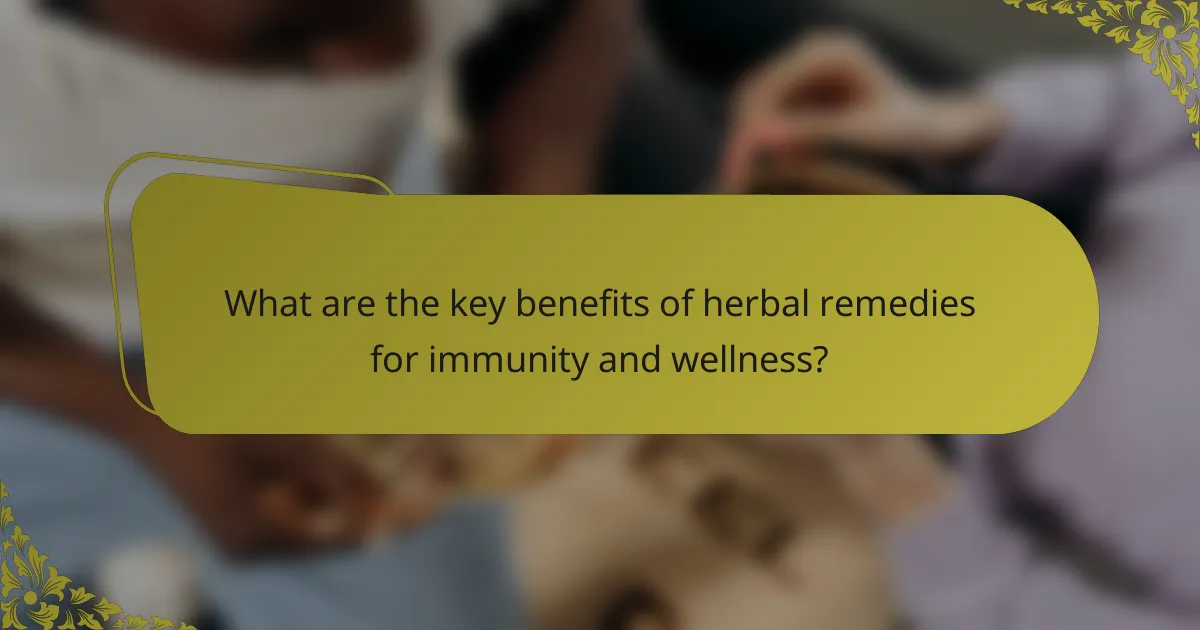 What are the key benefits of herbal remedies for immunity and wellness?
