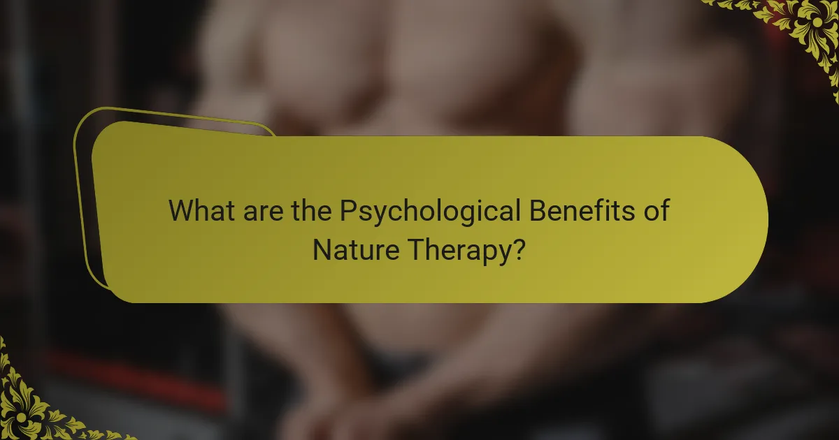 What are the Psychological Benefits of Nature Therapy?