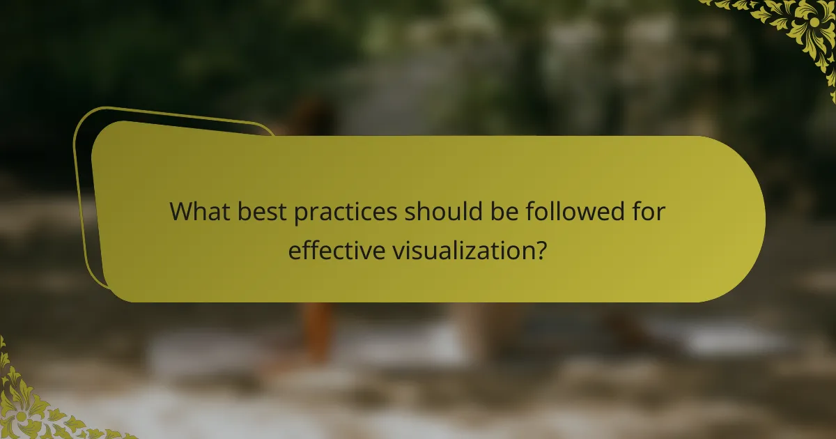 What best practices should be followed for effective visualization?